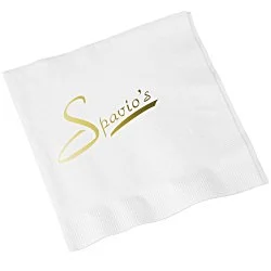 Beverage Napkin - 3-ply - White - Foil