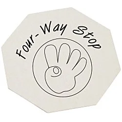High-Density Pulpboard Coaster - Octagon - White