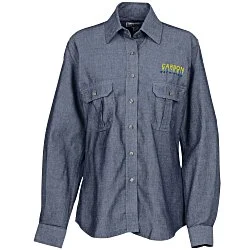 Chambray Roll Sleeve Double Pocket Shirt - Men's