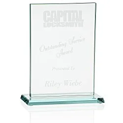 Stately Jade Glass Award - 9"