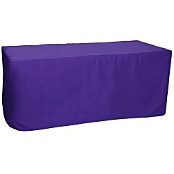 Serged Closed-Back Fitted Table Cover - 6' - Blank