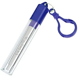 Telescopic Stainless Straw in Carabiner Case - Laser Engraved