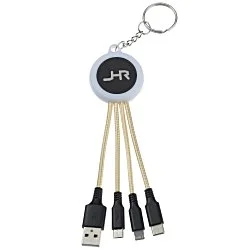 Colour Changing Light-Up Logo Charging Cable Keychain