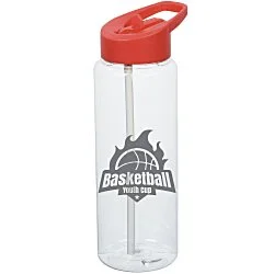 Clear Impact Guzzler Sport Bottle with Flip Straw Lid - 32 oz.