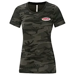 Euro Spun Cotton T-Shirt - Ladies' - Camo - Embroidered