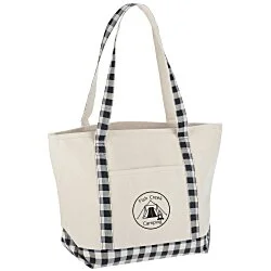 Buffalo Plaid Boat Tote