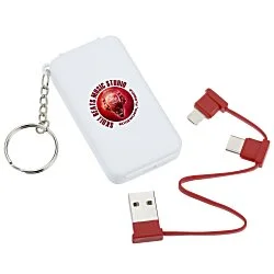Duo Charging Cable with Phone Stand Keychain - Closeout