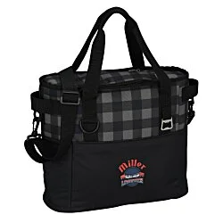 Buffalo Plaid Cooler Bag - Embroidered