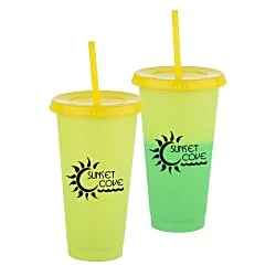 Chameleon Colour Change Tumbler with Straw - 24 oz.