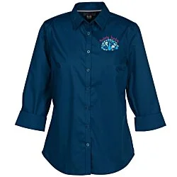 Broadcloth No-Iron Stretch 3/4-Sleeve Dress Shirt - Ladies'