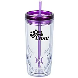 Refresh Simplex Tumbler with Straw - 16 oz. - Clear