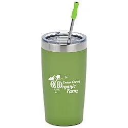 Yowie Vacuum Tumbler with Stainless Straw Set - 18 oz. - Powder Coat