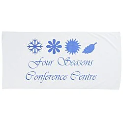 Midsize Velour Beach Towel - White