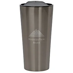 Customized Fashion Metallic Travel Mug - 16 oz. - Laser Engraved