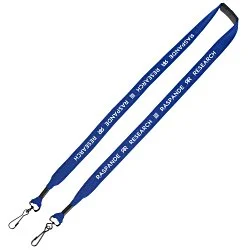 Knit Cotton Lanyard with Neck Clasp - 3/4" - 2 Swivel Hooks