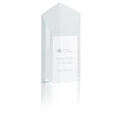 Pentagon Crystal Tower Award - 6"