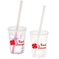 Rainbow Confetti Mood Cup with Straw - 11 oz.