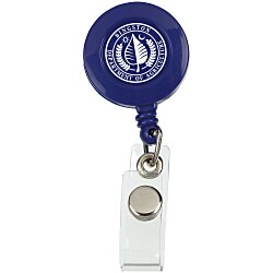 Round Retractable Badge Holder with Alligator Clip - Opaque