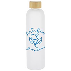 Canton Frosted Glass Bottle with Bamboo Lid - 33 oz.