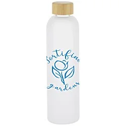 Canton Frosted Glass Bottle with Bamboo Lid - 33 oz.