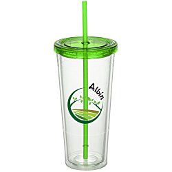 Double Wall Tumbler with Straw - 24 oz. - Full Colour