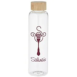 Belle Glass Bottle with Bamboo Lid - 20 oz. - Clear