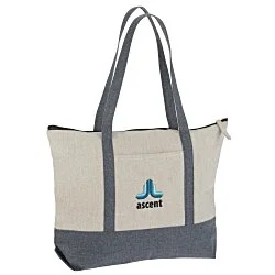 Repose 10 oz. Zippered Tote - Embroidered