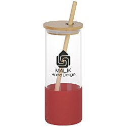Shanti Glass Tumbler with Bamboo Lid and Straw - 17 oz.