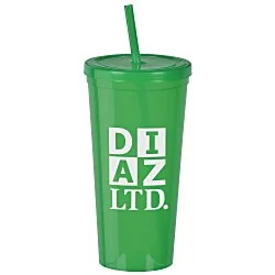 Translucent Stadium Cup with Lid & Straw - 24 oz.