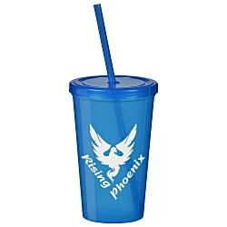 Translucent Stadium Cup with Lid & Straw - 20 oz.