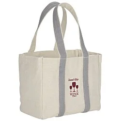 Four Bottle Cotton Canvas Wine Tote