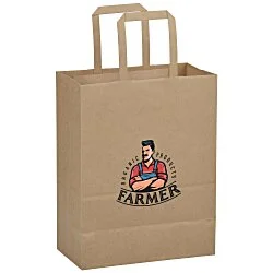 Flat Handle Full Colour Paper Bag - 10-1/2" x 8-1/4"