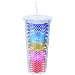 Bux Tumbler with Straw - 24 oz. - Metallic - Rainbow