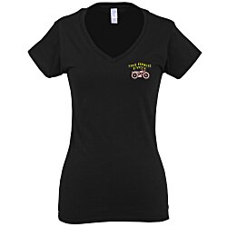 Gildan Softstyle V-Neck T-Shirt - Ladies' - Embroidered