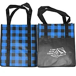 Lumberjack Plaid Laminated Tote-Closeout