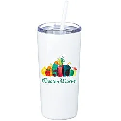 Refresh Baylos Vacuum Tumbler with Straw - 20 oz. - Full Colour