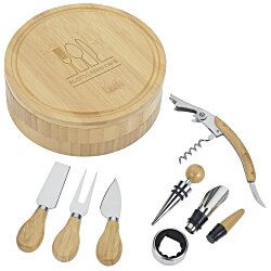 Swivel 8-Piece Bamboo Cheese & Wine Board Set