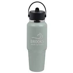 Hydro Flask Wide Mouth Travel Bottle with Flex Straw Cap - 32 oz. - Laser Engraved