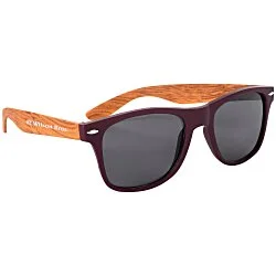 Wood Grain Beach Sunglasses - Sides- Closeout Colours