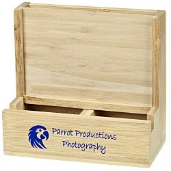 Bamboo Photo Frame Desk Organizer