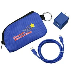 Solstice Zip Around USB-C Cable Pouch with Wall Charger