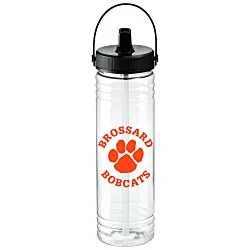 Clear Impact Halcyon Water Bottle with Folding Flip Straw Lid - 24 oz.