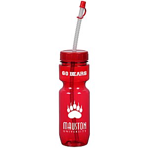 Translucent Sport Bottle with Straw Main Image