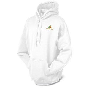 Gildan 50/50 Adult Hooded Sweatshirt - Embroidered - White Main Image
