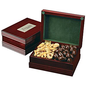 Keepsake Wooden Box - Cashews & Chocolate Almonds Main Image