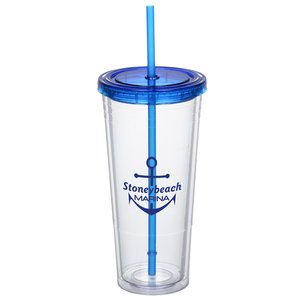 Double Wall Tumbler with Straw - 24 oz. Main Image