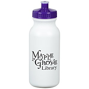 Value Sport Bottle with Push Pull Lid - 20 oz. - White Main Image