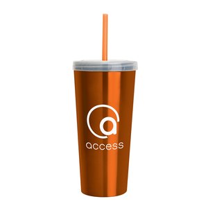 Stainless Steel Tumbler with Straw - 18 oz. Main Image