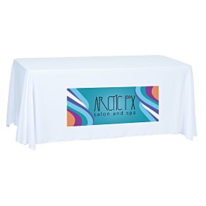 Open-Back Polyester Table Throw - 6' - Front Panel - Full Colour Main Image