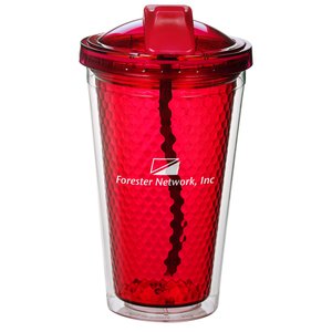 Honeycomb Tumbler with Retractable Straw - 16 oz. - Closeout Main Image
